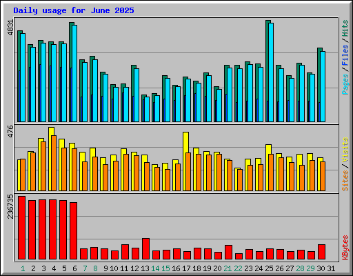 Daily usage for June 2025