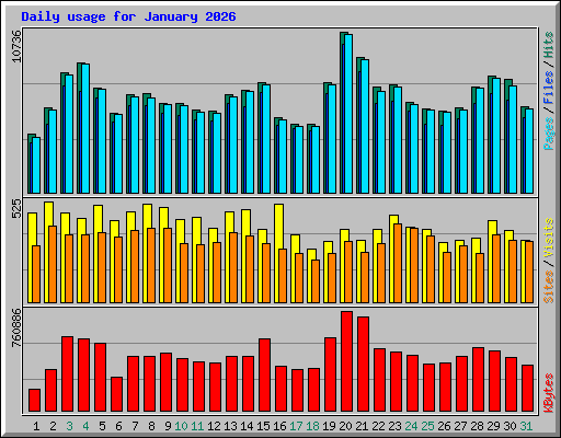 Daily usage for January 2026